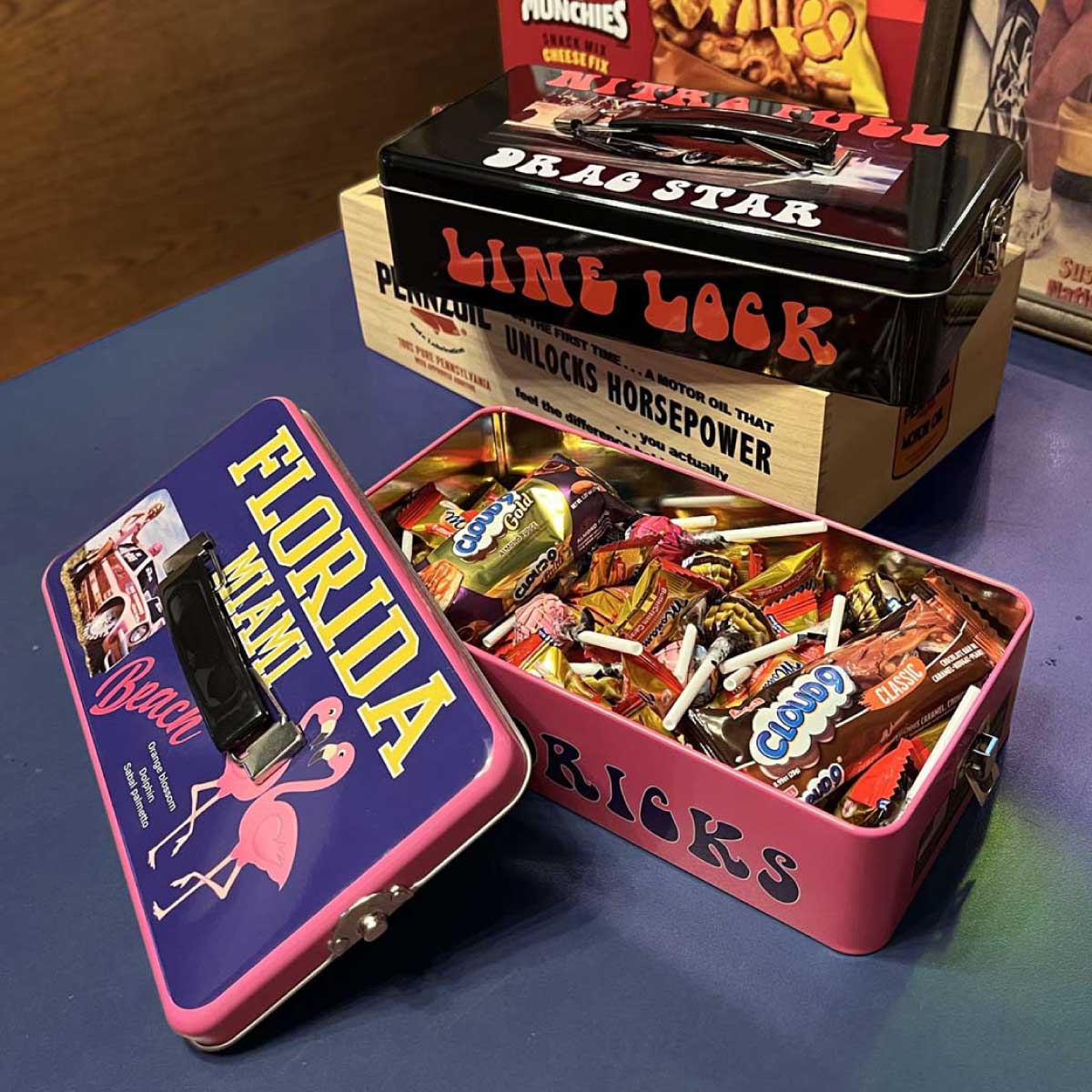 70's レトロヴィンテージ】【ブリキ缶】TOOL BOX ツールボックス 工具
